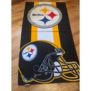 Pittsburgh Steelers NFL Beach Towel The Northwest Company Helmet Logo 29x59